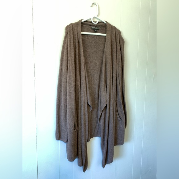 Barefoot Dreams Cozychic Lite Island Wrap Cardigan Style 903 Pockets Brown 2X - Picture 4 of 10